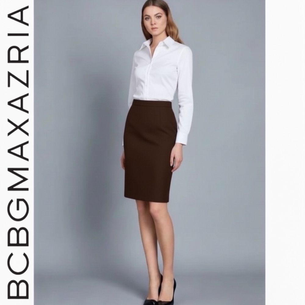 BCBG Max Azria Skirt Brown ‘Judy’ Pencil Professional Office Career | Sz 6 | NWT